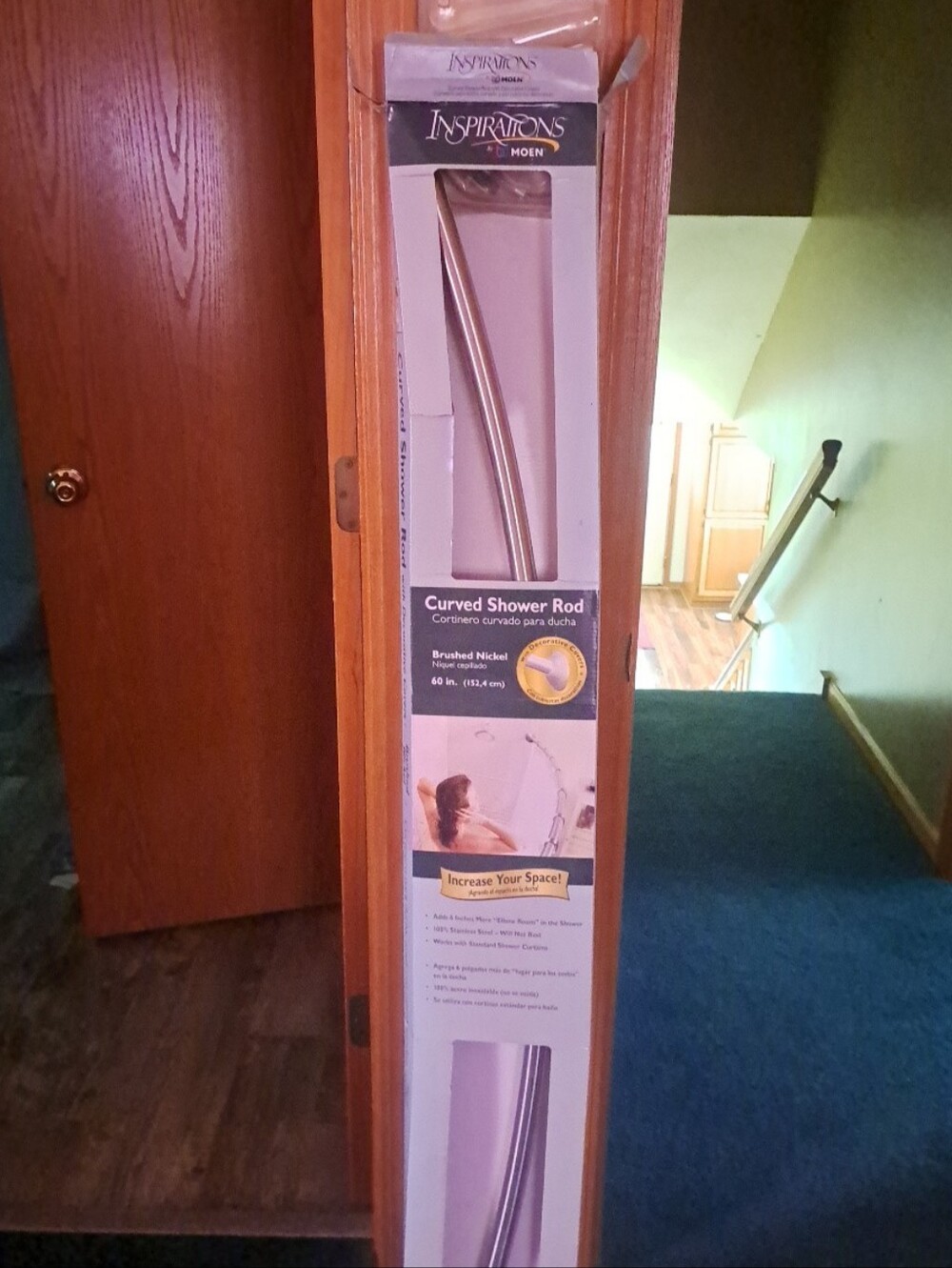 Moen Brushed Nickel Curved Shower Rod